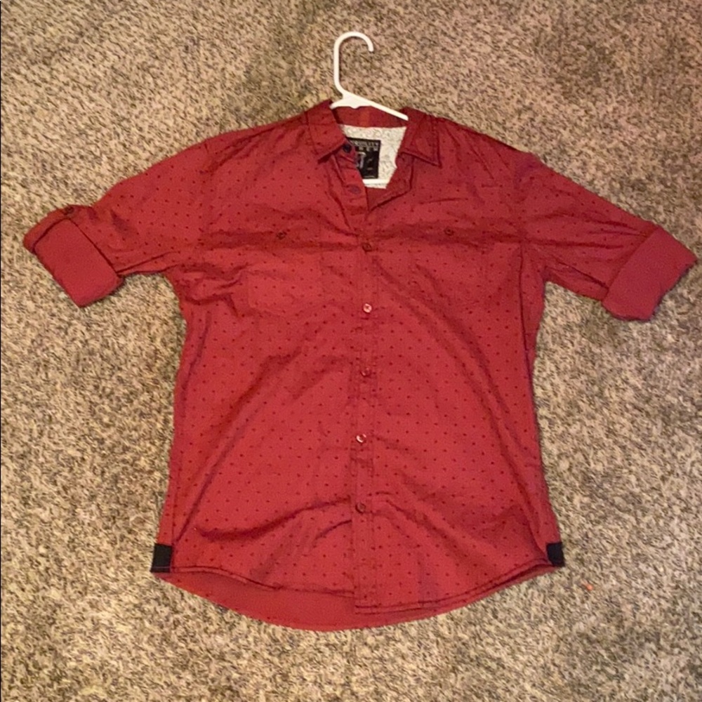 dark red dress shirt